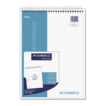 Mead Products Mead Cambridge Wirebound Numbered Legal Pad 59006, 8-1/2" x 11-3/4", 70 Sheets/Pad 59006